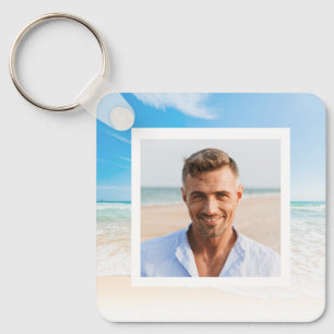 Strand Achtergrond Memorial Keepsake Sleutelhanger