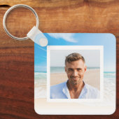 Strand Achtergrond Memorial Keepsake Sleutelhanger (Voorkant)