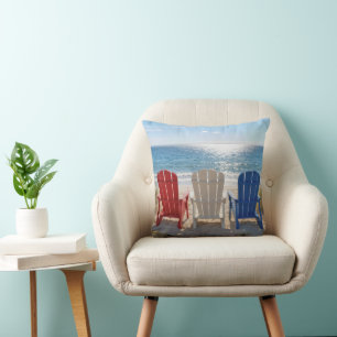 Strand Adirondack stoelen in patriottische kleuren Kussen