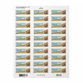Strand adreslabel met Spiderkrab Etiket (Full Sheet)