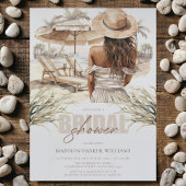 Strand Afro Vrijgezellenfeest Pastel Waterverf Kaart