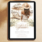 Strand Afro Vrijgezellenfeest Pastel Waterverf Kaart