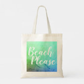 Strand alsjeblieft Blauwgroen Aqua Ombre Beach Tote Bag (Achterkant)