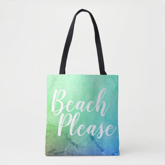 Strand alsjeblieft Blauwgroen blauw Ombre strand Tote Bag (Voorkant)