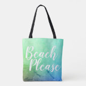 Strand alsjeblieft Blauwgroen blauw Ombre strand Tote Bag (Achterkant)