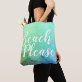 Strand alsjeblieft Blauwgroen blauw Ombre strand Tote Bag (Dichtbij)