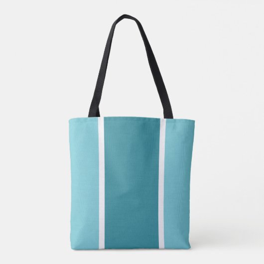 Strand alsjeblieft blauwgroen witte strepen typogr tote bag (Achterkant)