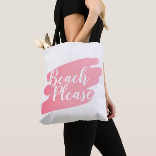Strand alsjeblieft Blush Pink Beach Tote Bag (Dichtbij)