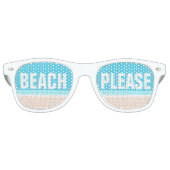 STRAND ALSJEBLIEFT Funny Modern Sjabloon Party Sha Retro Zonnebril (Voorkant)