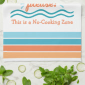 Strand Alsjeblieft Geen Kookzone Kustthema Theedoek (Gevouwen)