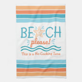 Strand Alsjeblieft Geen Kookzone Kustthema Theedoek (Verticaal)