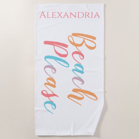 Strand alsjeblieft gepersonaliseerd strandlaken (Voorkant)