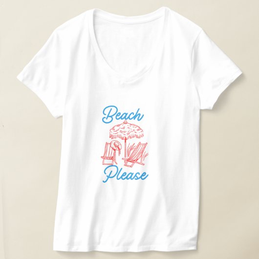 Strand Alsjeblieft Grappig Zomer T-Shirt (Laagn)