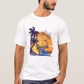 Strand alsjeblieft kat zomer plezier t-shirt (Voorkant)