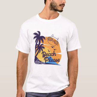 Strand alsjeblieft kat zomer plezier t-shirt