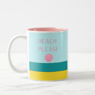 Strand Alsjeblieft Minimalist Tweekleurige Koffiemok