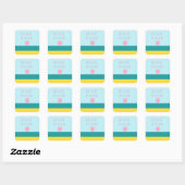 Strand alsjeblieft minimalistisch vierkante sticker (Vel)