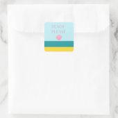 Strand alsjeblieft minimalistisch vierkante sticker (Tas)
