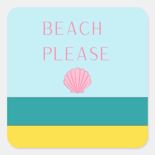 Strand alsjeblieft minimalistisch vierkante sticker (Voorkant)