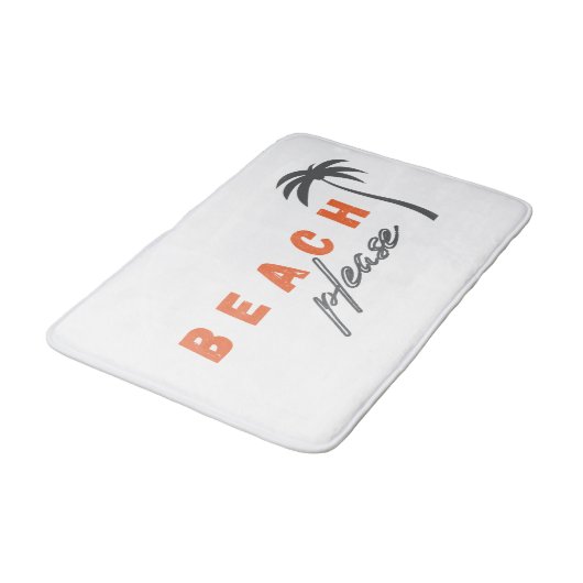 Strand alsjeblieft. Palmboom. Badmat modern (Gekanteld)