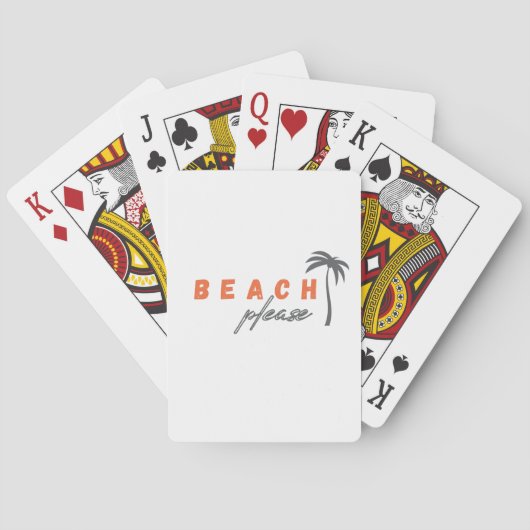 strand alsjeblieft. palmboom Classic Speelkaarten (Achterkant)
