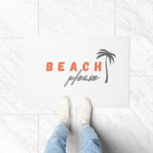 Strand alsjeblieft. Palmboom. Deurmat modern