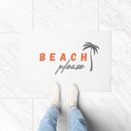 Strand alsjeblieft. Palmboom. Deurmat modern