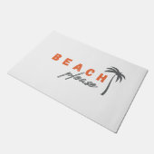 Strand alsjeblieft. Palmboom. Deurmat modern (Schuin)