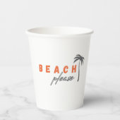 Strand alsjeblieft. Palmboom. Papieren bekers Part (Voorkant)