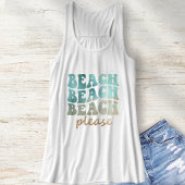 Strand Alsjeblieft Retro Blauw en Taupe Zomer Tanktop