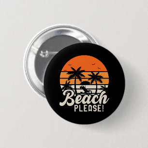Strand Alsjeblieft Ronde Button 5,7 Cm