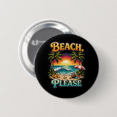 Strand, Alsjeblieft Ronde Button 5,7 Cm (Voorkant /achterkant)