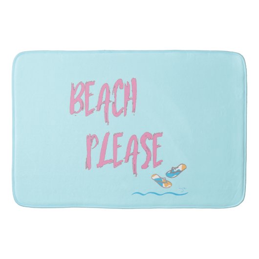 Strand alsjeblieft, Teenslippers Leuk Cool Modern Badmat (Voorkant)