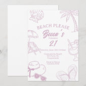 Strand Alsjeblieft, Volwassenenfeest, Strandfeest, Kaart (Voorkant / Achterkant)