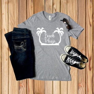 Strand Alsjeblieft Witte Grappige Uitdrukking Palm T-shirt