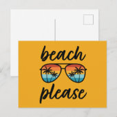 Strand alsjeblieft zonnebril retro feestdagenkaart (Voorkant / Achterkant)