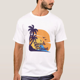 Strand Alsjeblieft Zonsondergang Palmbomen Kunst T-shirt