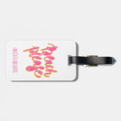 STRAND ALSJEUBLIEFT | Roze & Oranje Typografie & C Bagagelabel (Achterkant horizontaal)