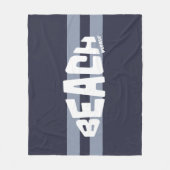 Strand alstublieft marine blauw en wit fleece deken (Voorkant)