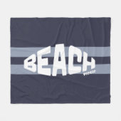 Strand alstublieft marine blauw en wit fleece deken (Voorkant (Horizontaal))