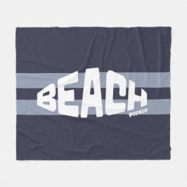Strand alstublieft marine blauw en wit fleece deken