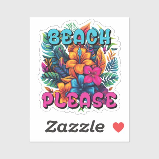 Strand alstublieft tropische Hawaiiaanse hibiscus Sticker (Vel)