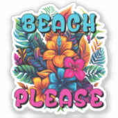 Strand alstublieft tropische Hawaiiaanse hibiscus Sticker (Voorkant)