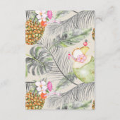 Strand Ananas Bruiloft Informatie Gast Kaart (Achterkant)