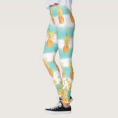 Strand Ananas Turquoise Tropisch Leggings (Links)