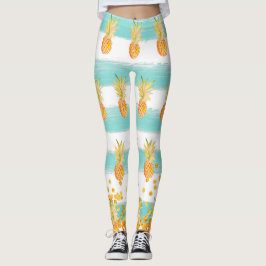 Strand Ananas Turquoise Tropisch Leggings