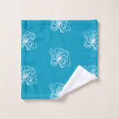 Strand Aqua Blauw Witte Oceaan Octopus Bad Handdoek (Wasdoekje)