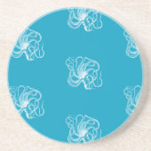 Strand Aqua Blauw Witte Oceaan Octopus Zandsteen Onderzetter (Voorkant)