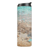 Strand Aqua Gold Glitter Thermosbeker (Gedraaid links)