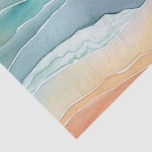 Strand Aqua Green Ocean Cream Zand Bruiloft Tissuepapier (Detail)